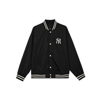 Casaco Varsity New York Yankees Gola de Baseball Listrado com Letra Vintage Americano Manga Longa Jaqueta Unissex Jaquetas Preto 3AJPV0344-50BKS