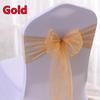 100-10PCS Wedding Chair Decoration Organza Chair Sashes Knot Bands Chair Bows For for Wedding Party Banquet Event Chair Decors