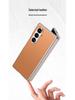 Ultra-Thin Samsung Z Fold7 Leather Case - Metal Paint, Solid Color, Integrated Shell Design