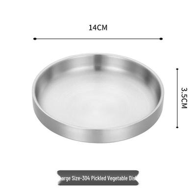 ZISIZ 14cm Doppellagige 304 Edelstahl Beilagenteller, 3er Set