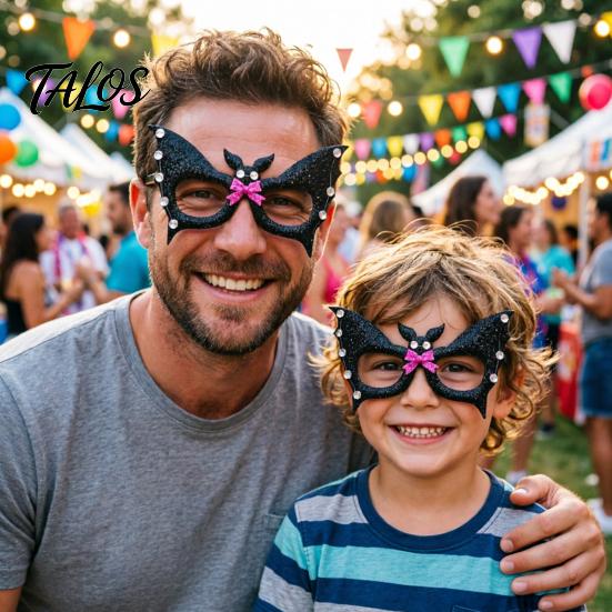 Halloween Party Glasses for Kids Adults, Glitter Glasses Frame Cosplay Party Decoration, Funny Pumpkin Skull Ghost Bat Eyewear Accessory for Party