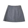 Korean Style Black Wool Plaid Polka Dot Midi Skirt - A-Line Petite Skirt for Women, Autumn and Winter Versatile Wear.