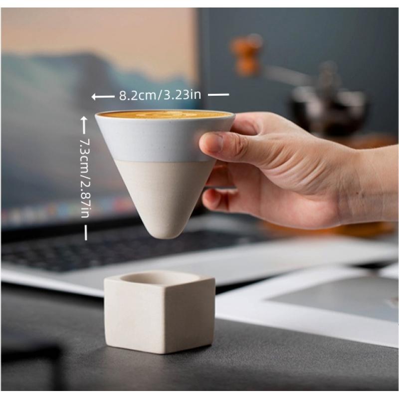 1 Stück Keramik Espresso Tasse Kreative Handbemalte Glasur Teetasse mit Untertasse Rustikale Persönliche Wasser Tasse