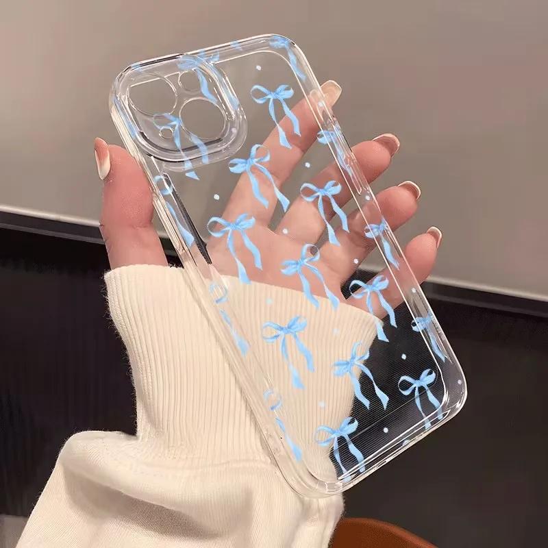 

Pink Bow Design Transparent TPU Phone Case for Xiaomi 15T 14T Pro 12T 14 13T Pro 11 Lite 4G 5G Poco X7 F7 F6 X6 X5 F5 Pro Cover For POCO M6 Pro 4G