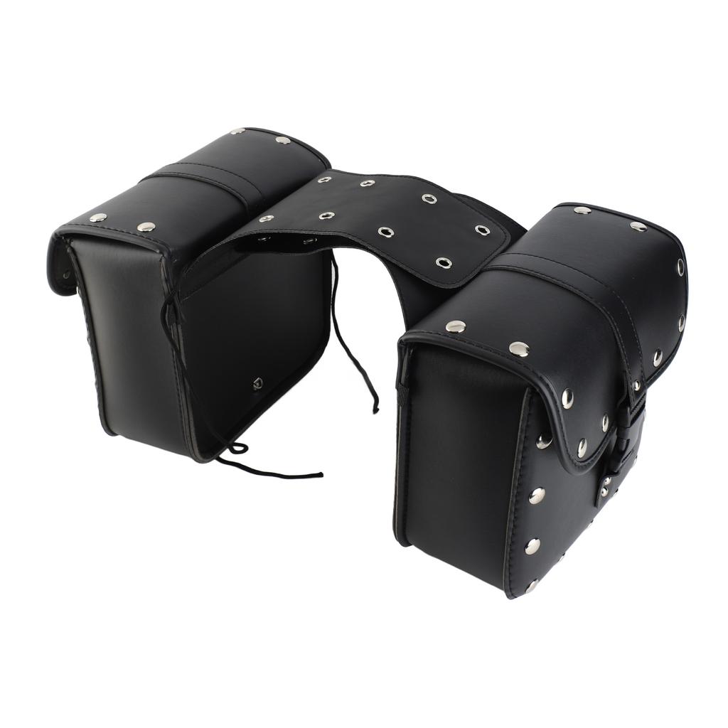 1 Pair Motorcycle Saddlebags Stylish PU Leather Side Bags Universal Luggage Storage Organizer Saddlebag Tool Bag
