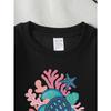 European Sizes Girls' Long-Sleeve Round Neck Sweatshirt "Sea Turtle Coral" Print, Spring/Autumn, Casual, Daily & Sports.