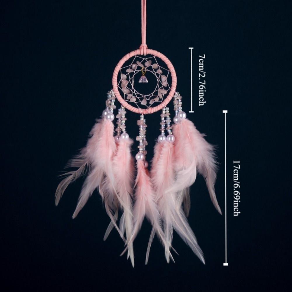 Hand Knitting Dream Catcher Car Pendant Handmade Crystal Stone Car Pendant  Mirror Decoration