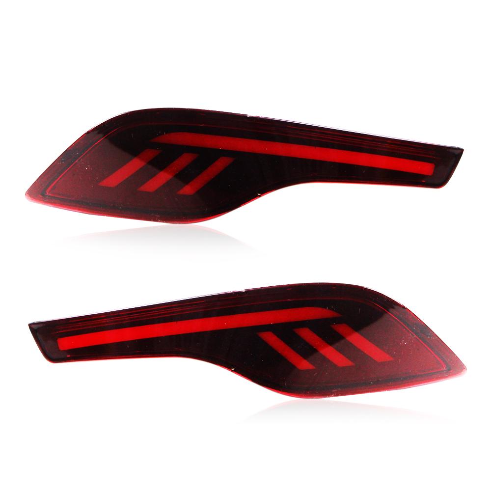 Car Flashing 2PCS Red Lens LED Rear Bumper Reflector Lamp Tail Brake Light Fog Lamp for Honda CRV CR-V 2017 2018