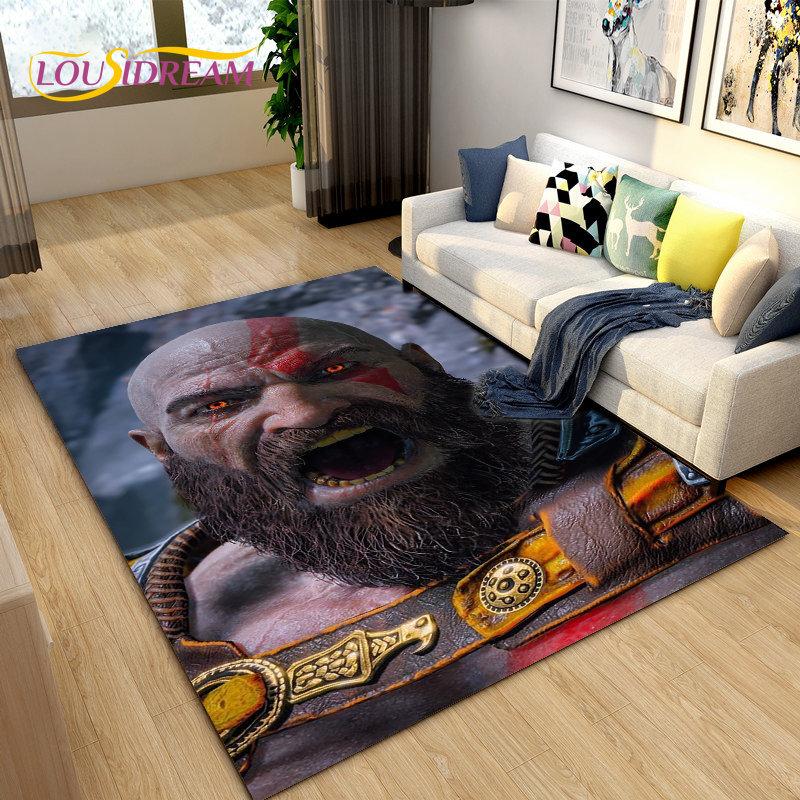 Game God of War Gamers  Area Rug Large,Carpet Rug for Living Room Bedroom Sofa Doormat Decoration,Kids Play  Non-slip Floor Mat