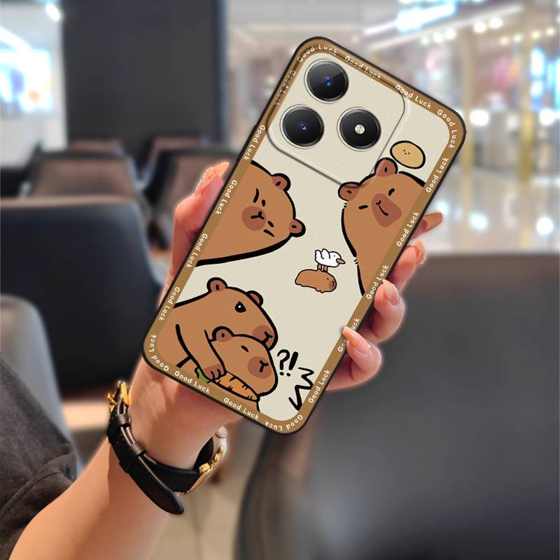Phone Pouch Durable Phone Case For Realme C63 4G/C61 4G Dirt-resistant Anti-dust Full wrap Shockproof Animals Anti-knock