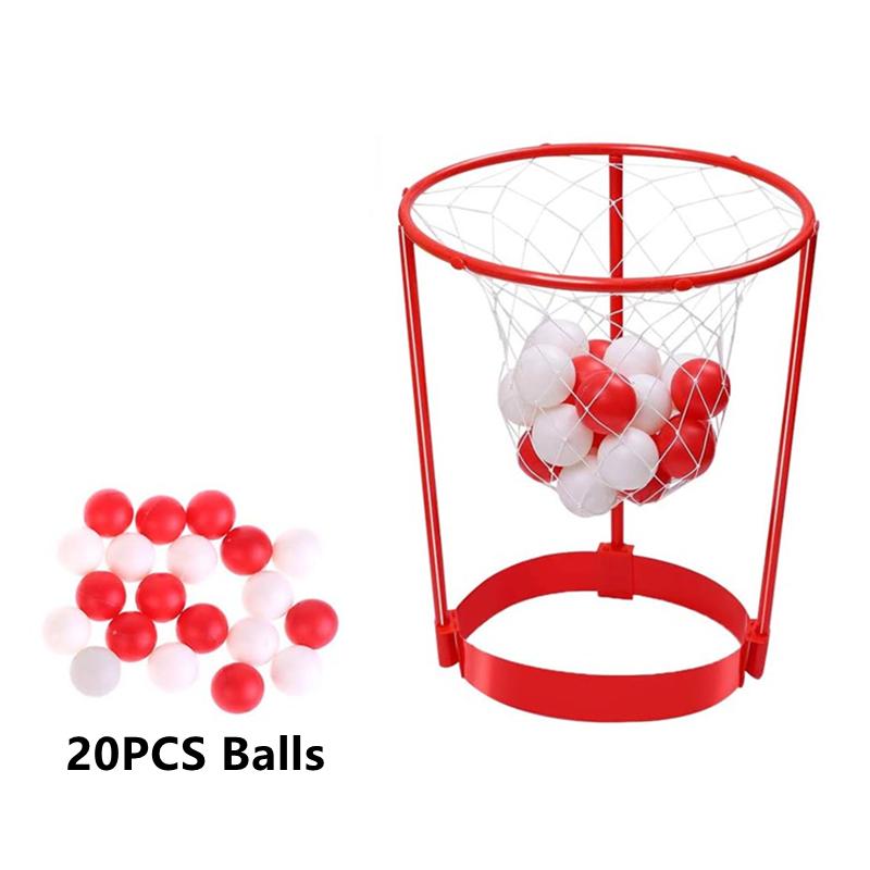

Head Hoop Basketball Party Game for Kids and Adults Adjustable Basket Net Headband with 20 Balls for Carnival Family Game
