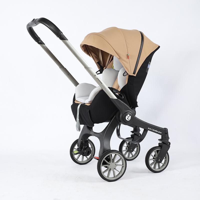 Multifunctional Lightweight Foldable Baby Stroller with Bassinet and Two-Way Car Seat Compatibility