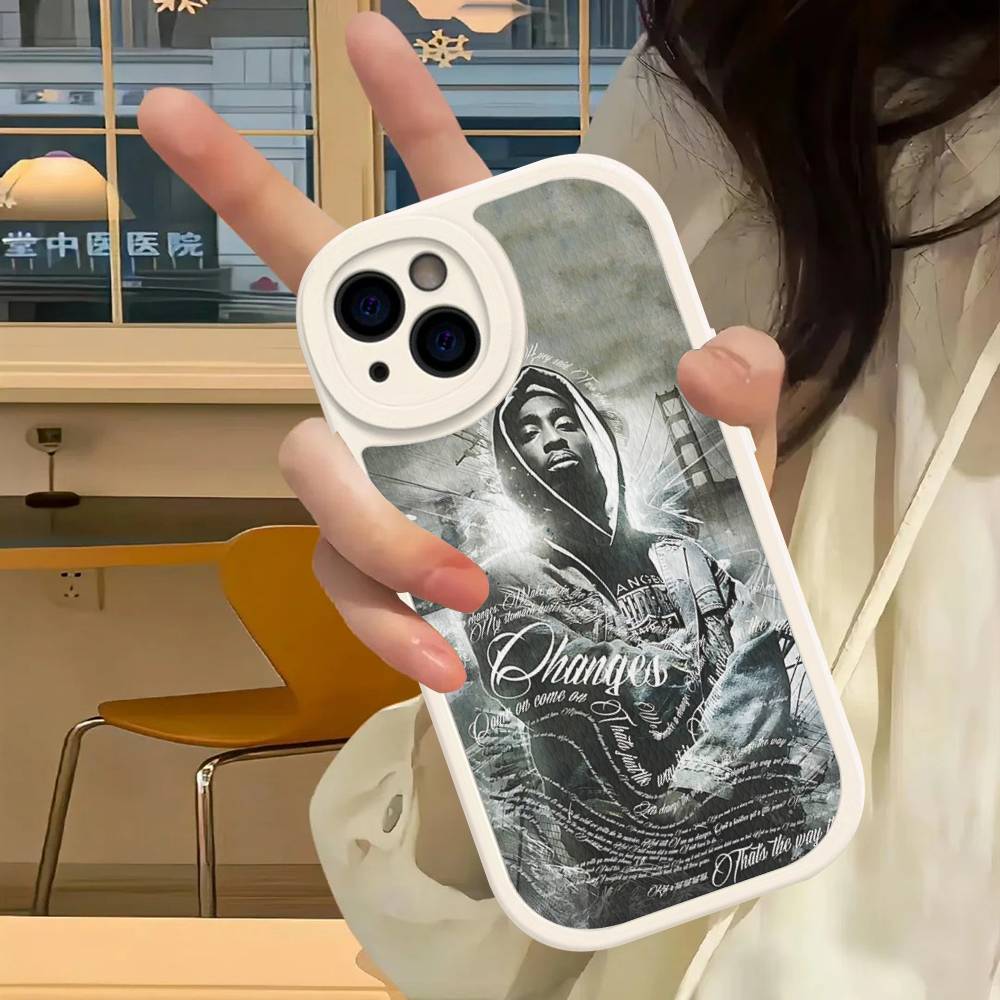 2Pac Hip Hop Singer Phone Case For IPhone 16 15 14 13 12 11 Pro Max Plus Leather Cover