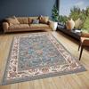 Oriental Classic Rug Floral Motifs Bedroom Dining Room Living Room Hallway Balcony Entrance Carpet Non-slip Cream Blue Mat Decor