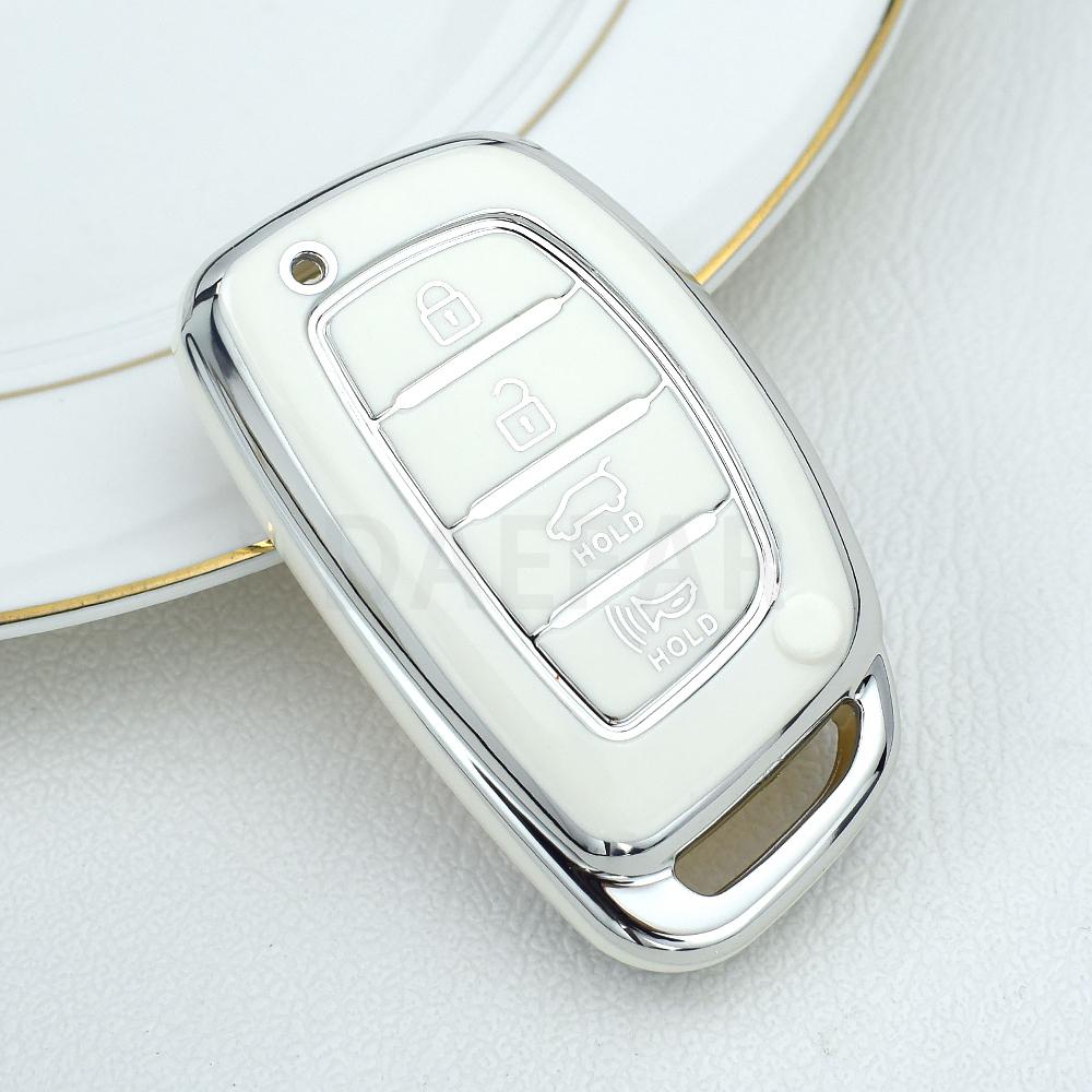 4 Buttons TPU Car Smart Key Case Cover for Hyundai Ix35 Ix45 I10 I30 I40 Creta Tucson Santa Fe Rena Sonata Elantra Accessories