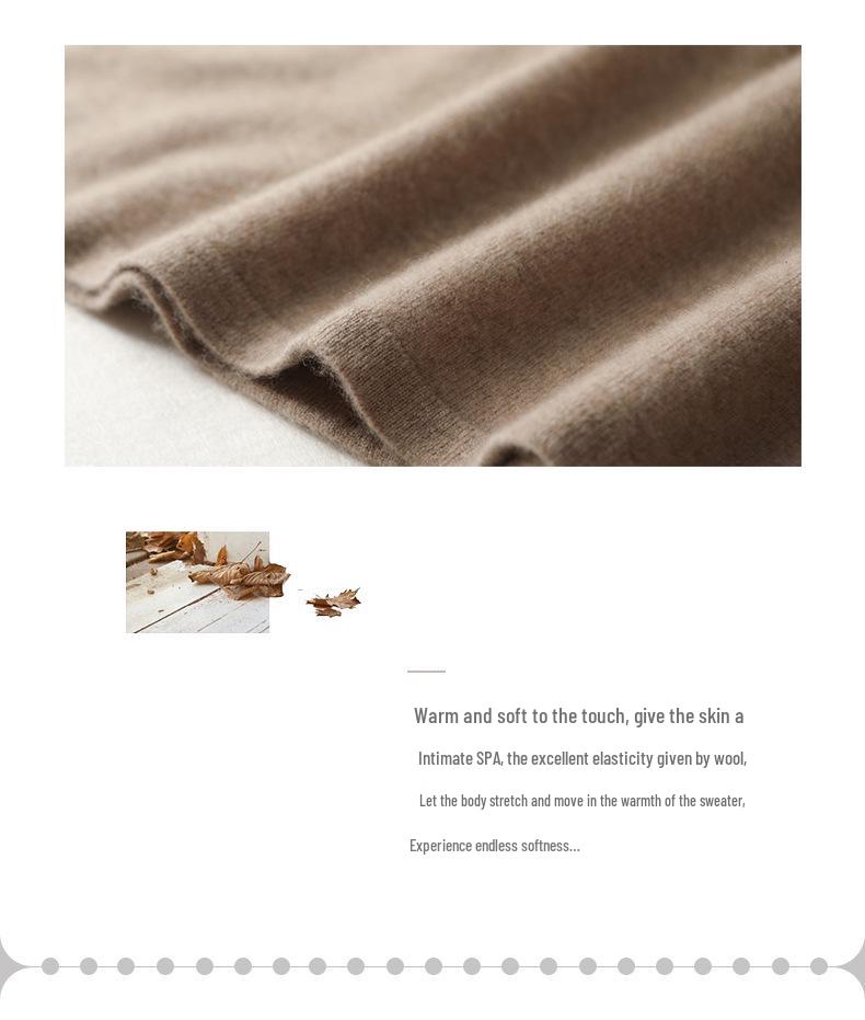 Women's Long Loose Pure Wool Knit Dress - Single-Breasted Round Neck for Autumn and Winter.