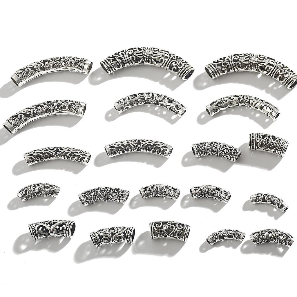 3-10pcs Zinc Alloy Tube Bend Pipe Bead for Jewelry DIY Craft Accessories