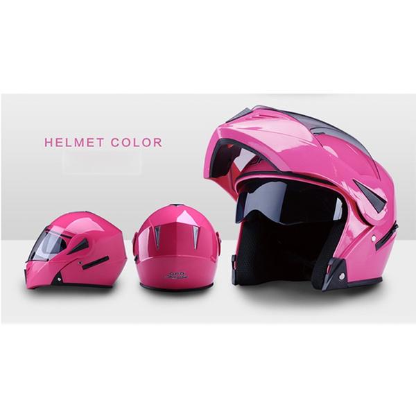 QJWMatic Motorradhelm Hochklappbar - ECE-geprüfter Modularhelm Mit Doppelvisier Für Herren & Damen
