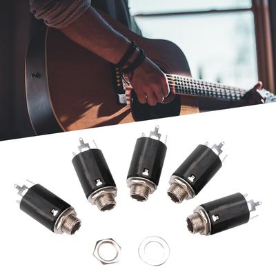 5Pcs Guitar Output Jacks Socket Plug Output Input Jack Plate Socket Electric Guitar Pickup 6.35mm Output Jack Plate