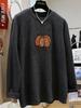 Korean Style Embroidered Pumpkin Long Sleeve Base Layer Top for Women - Autumn/Winter 2026
