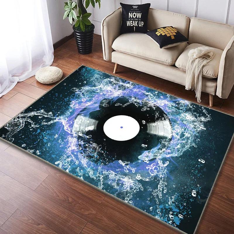 Record CD Creative Carpets Vinyl Record Collection Living Room Decor Area Rugs Music Theme Floor Mat for Bedroom Gamer Room Dorm