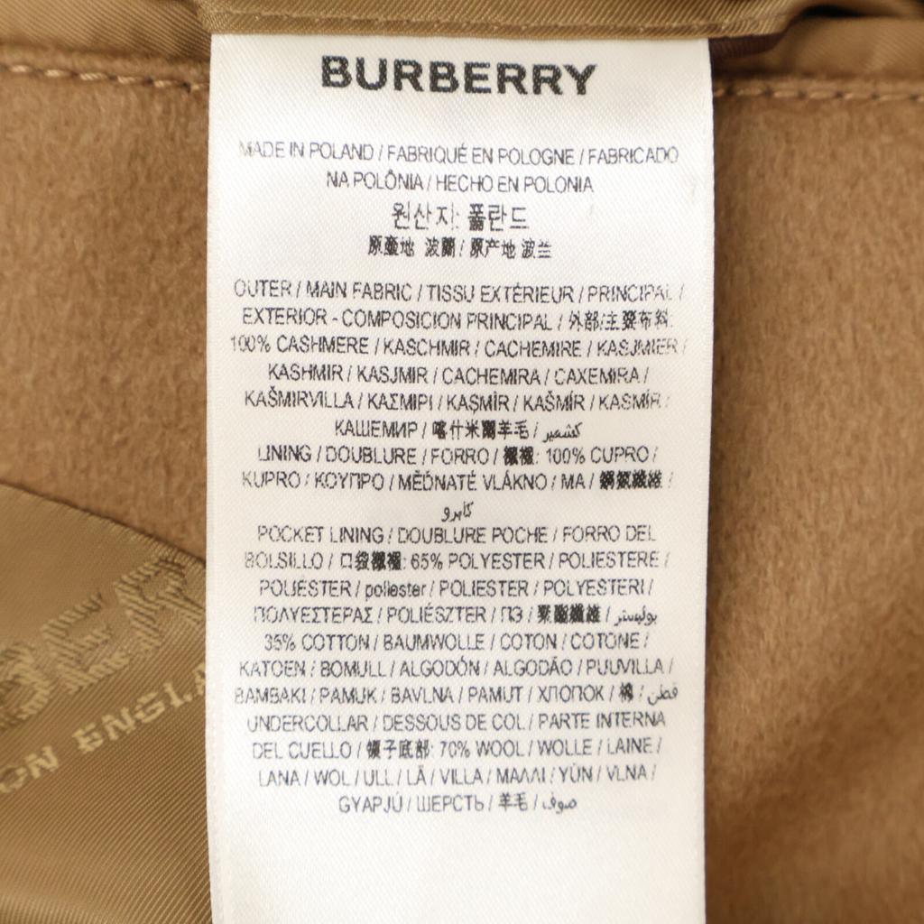 BURBERRY 8040947 Brown 100% cashmere coat coat 4 BrownUsed