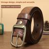 Genuine Leather Belt Retro Pure Cowhide Jeans Belt Korean Style Trendy Genuine Leather Pin Buckle Versatile