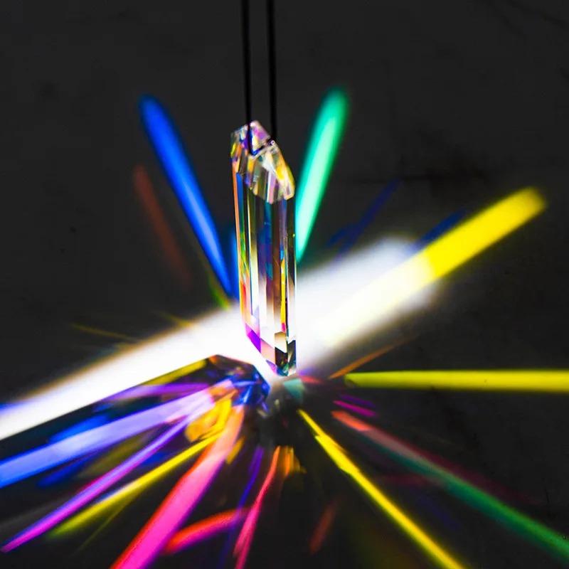 Krystal 120mm AB Farver Prismer Hængende Dråber Vedhæng Solfanger Regnbue Skaber Lang Stribe Gitter Lysekrone Dele DIY Hjemmeindretning