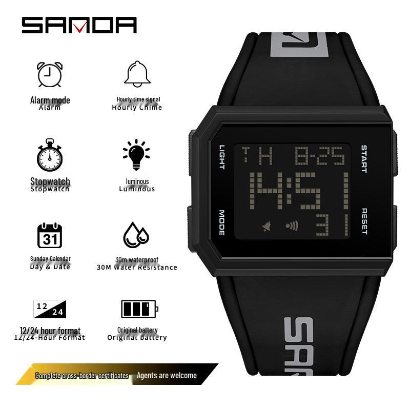 Sanda Youth Trend Multifunctional Digital Electronic Watch