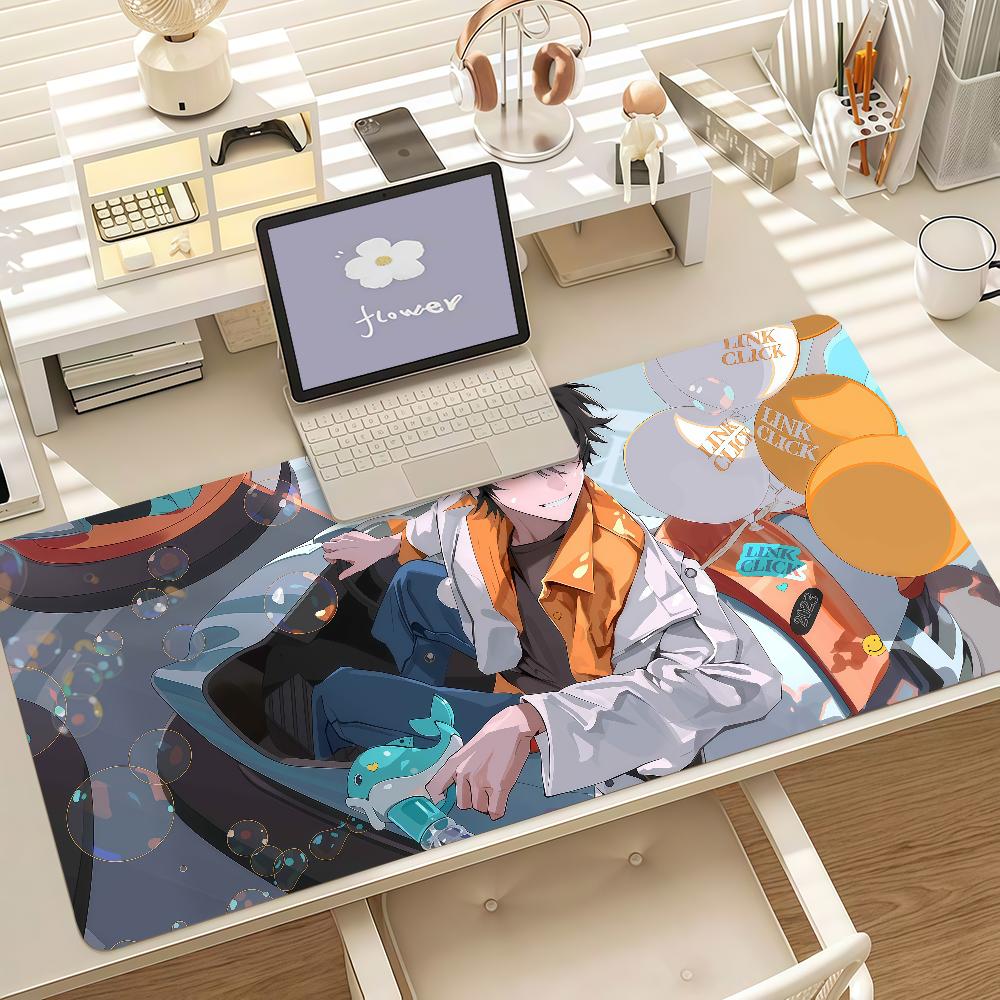 Anime L-link Click Cartoon Cute Mouse Pad Anti Slip Rubber Edge Locked Thickened Laptop Gaming Desk Mat