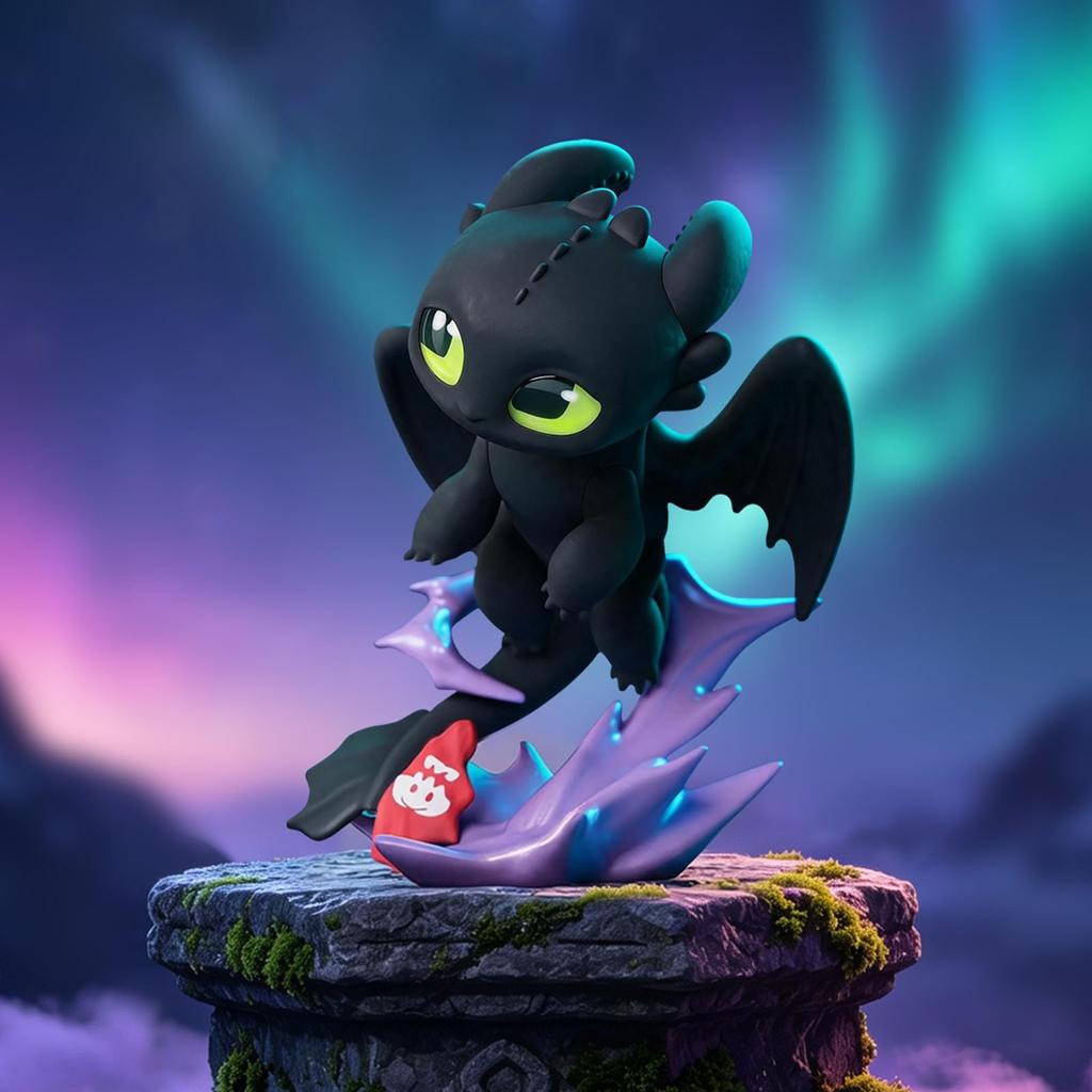 52TOYS BLINDBOX How to Train Your Dragon Night Meets Light Series Blind Box Toothless Light Fury PVC Figure 10cm Paint Collection Gift Approx.