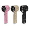 Rhinestone Handheld Fan with Digital Display Turbo High Speed Portable Mini Fan Quiet