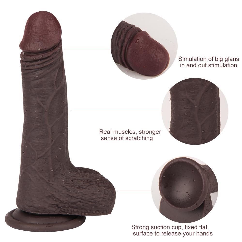 Black Oversized Realistic Dildo Stallion Soft Meat Stick Liquid Silicone Dildo Female Masturbation Orgasm Artifact Sex Toys