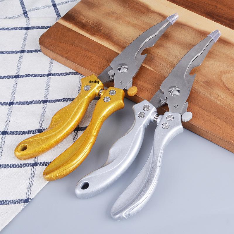 Spot Strong Stainless Steel Deboning Chicken Scissors with Aluminum Handle - Multipurpose Kitchen and Household Scissors