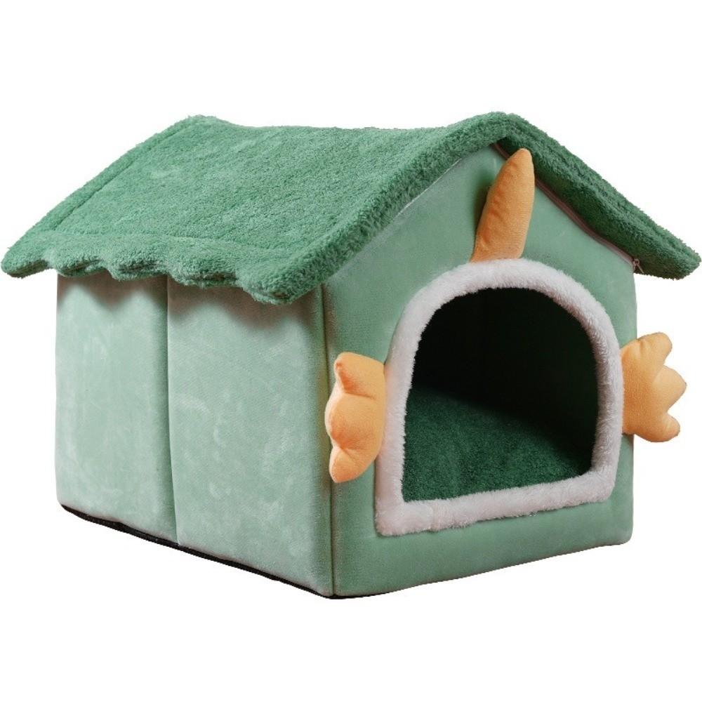 High Quality Cute Dinosaur Winter Sleeping Pet House Warm Puppy Cave Cat Bed Cat Cube Hide House Plus Velvet Sofa Pet Bed House