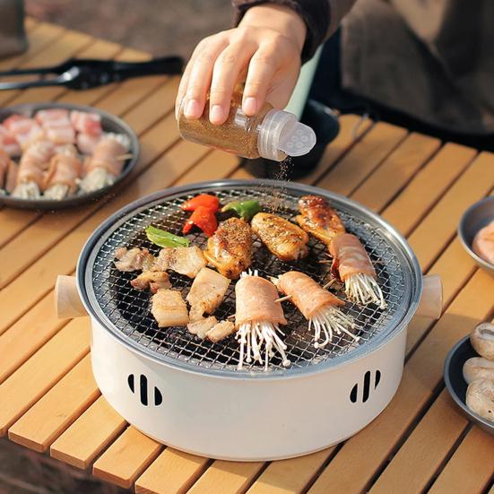 BBQ Charcoal Grill Stove with Grill And Net Easy-to-Clean Grilling Detachable Tea Making Combo