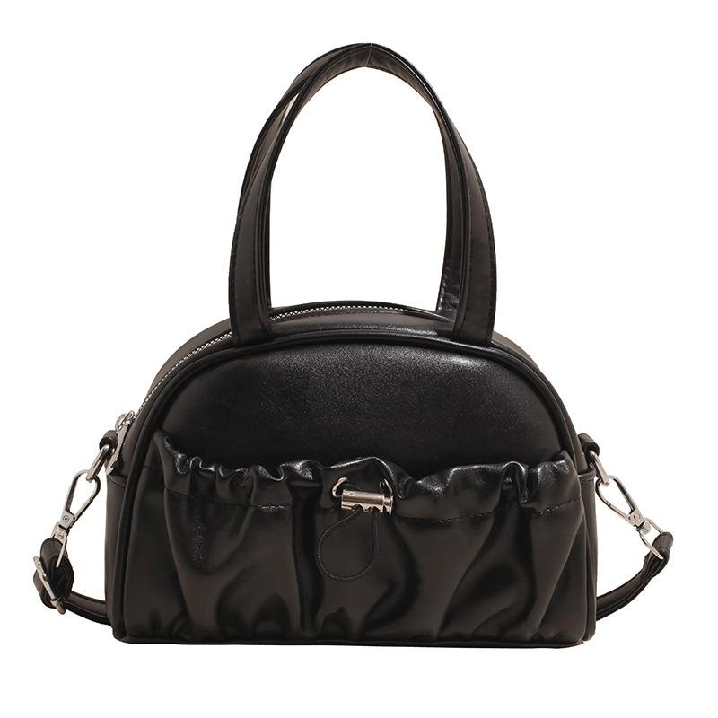 

Crossbody mobile phone bag fashionable personality folds new women s handbag niche design arm saddle bag чорний