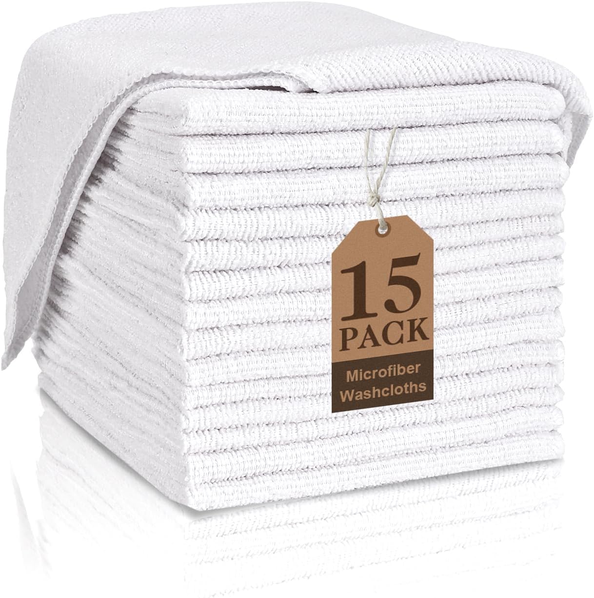15 Pack White Washcloths, Highly Absorbent Quick Drying Face Towels, Premium Soft Bath Towels Multipurpose Microfiber United States