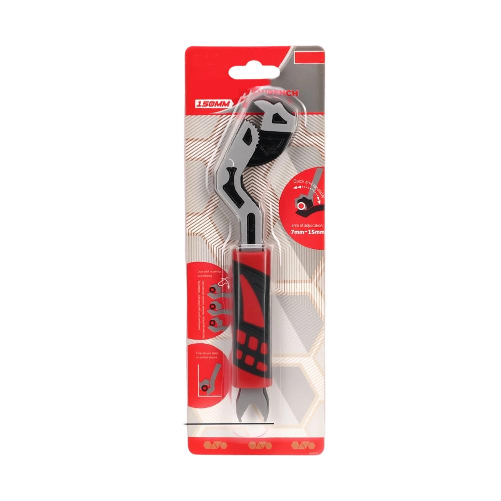 Multifunction Steel Three-Sided Tooth Adjustable Pipe Wrench, Anti-Slip Bolt & Nut Tool Quick Small Wrench Hand Tool