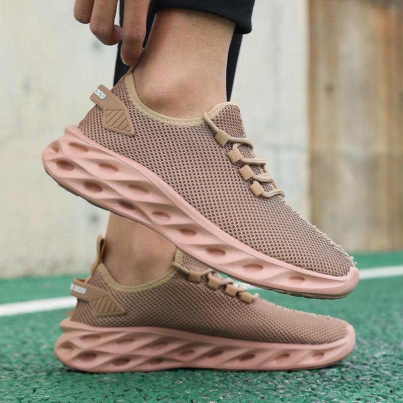 Summer Men Casual Sport Shoes Breathable Lightweight Sneakers Outdoor Mesh Black Running Shoes Athletic Jogging Tennis Walking