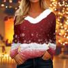 Dámské košile s dlouhým rukávem Roztomilé topy Vánoční potisky Trička Blůzy Ležérní Nadměrné velikosti Základní topy Pulovr