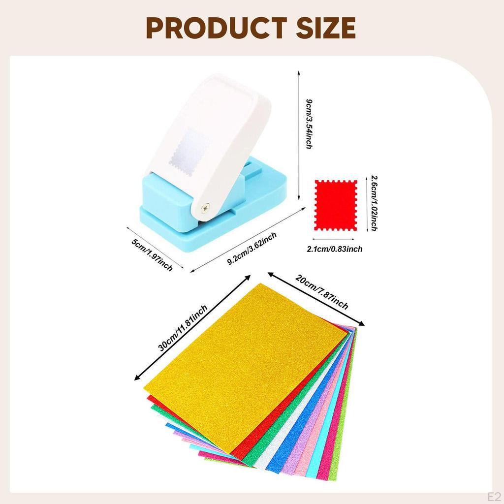 Stamp Paper Punch Shape Hole with 10 Colors Glitter Sponge Papers Puncher for