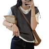 2024 Early Autumn Petite Loose Knit Vest - Versatile Round Neck Tank Top