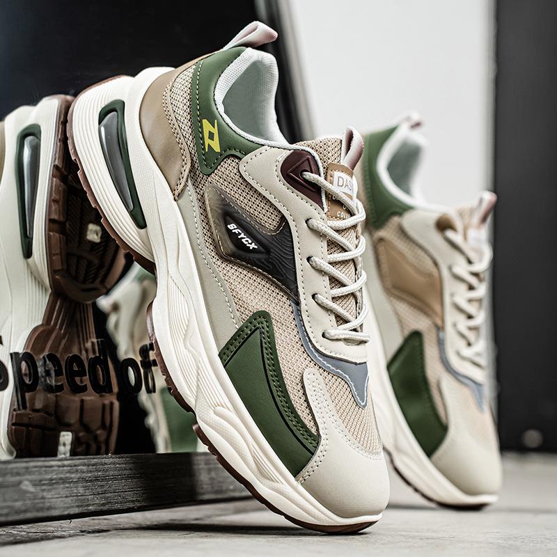 2025 Men's Breathable Mesh Sports Shoes: Versatile, Deodorant, Wear-Resistant, Thick Soles - Perfect for Teens and Dads