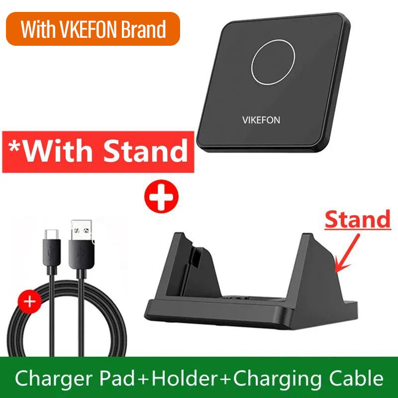 30W Wireless Charger Pad Stand Desktop Ultra-thin Mobile Phone Fast Charging Dock Station For iPhone 15 14 13 12 Samsung Xiaomi