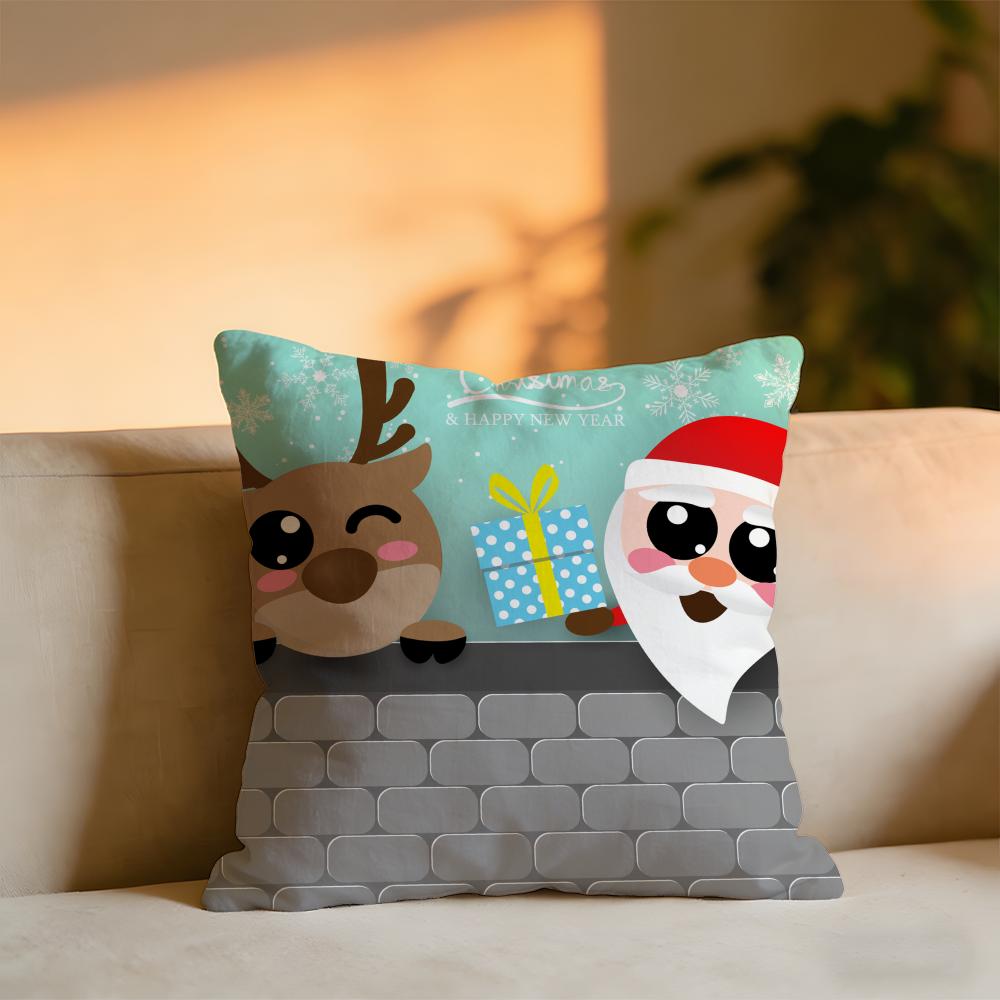 Süßer Weihnachts Kissenbezug Gemütliches Samt Kissen Weiches Warmes Kissen Für Sofa Bett