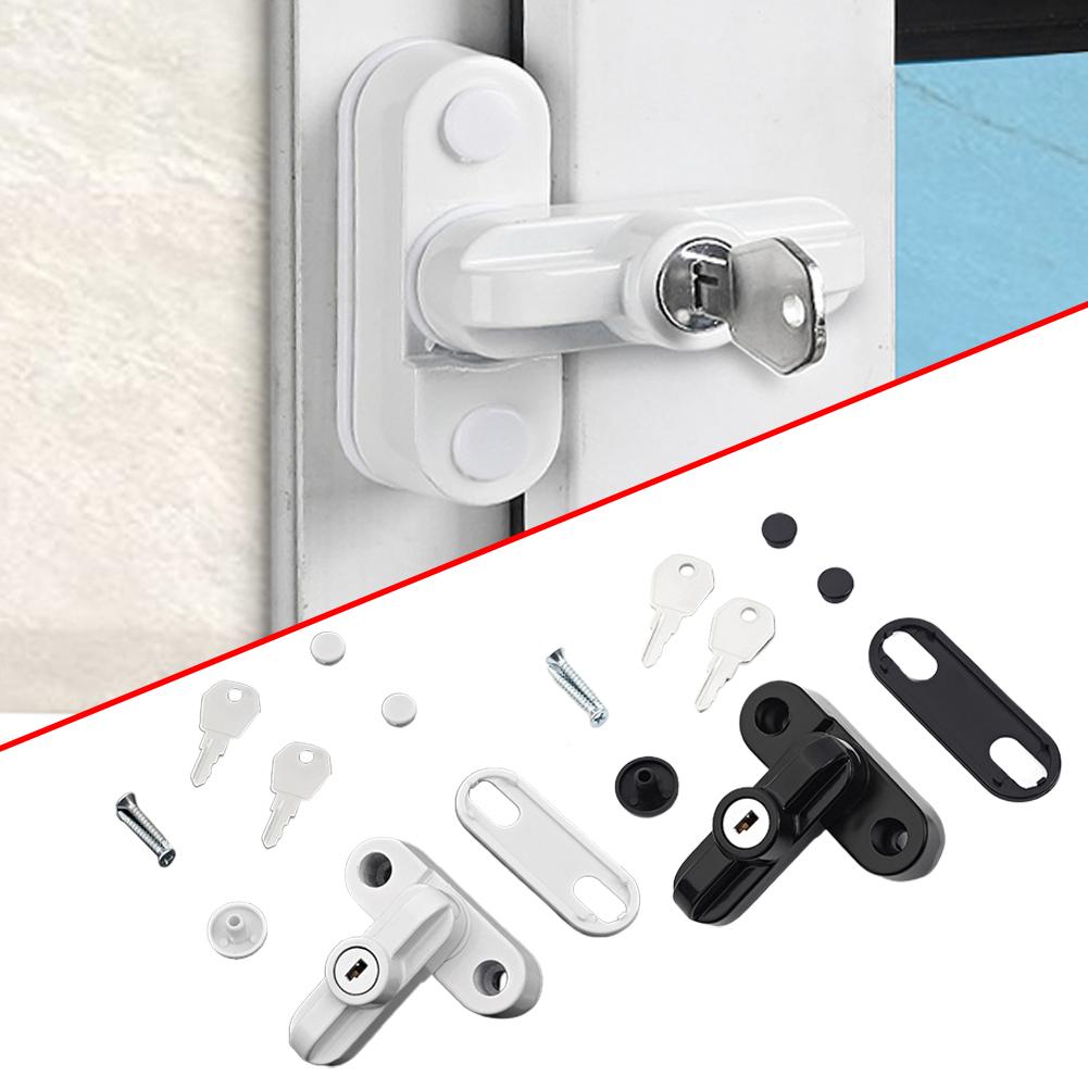 External Window Lock Buckle Alloy Safety Locks UPVC Door Sash Jammer Security Restrictor Lock With Key Hardware Accessories