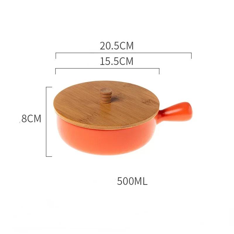 Covered Noodle Bowl Ceramic Dishes to Eat Simple Household Tableware Baking Baking Bowl Household Utensils for Kitchen Dishware
