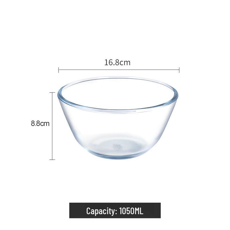 Large Heat-Resistant Glass Bowl for Fruit, Salad, Noodles, Soup, and Dough