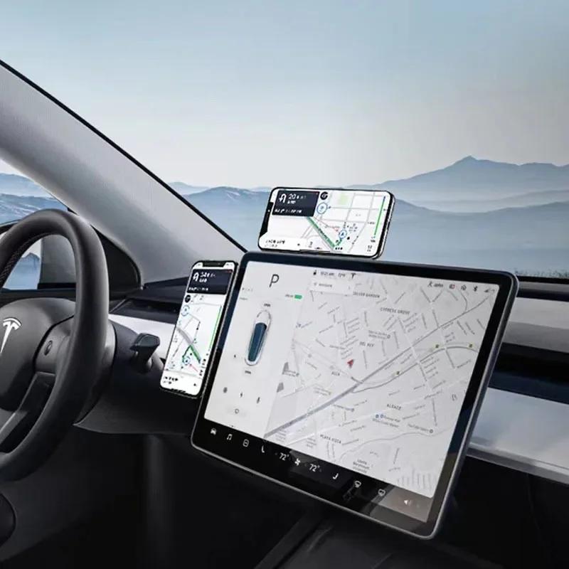 Magnetyczny Uchwyt na Telefon Samochodowy Do Tesla Model 3/Y/X/S Do Magsafe Iphone 14 13 12 Metalowy Uchwyt Rozszerzający Montaż Boczny na Ekran Laptopa